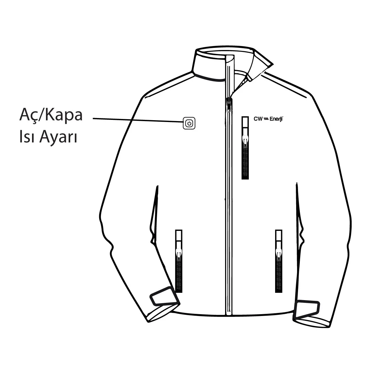 CW Enerji Isıtmalı Solar Ceket - Large